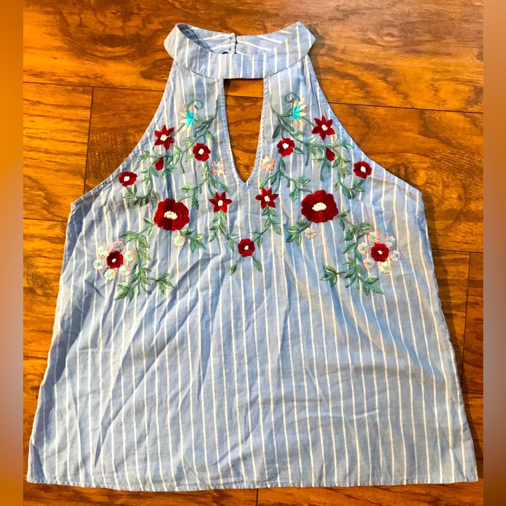 Blue rain top. Size large💙
